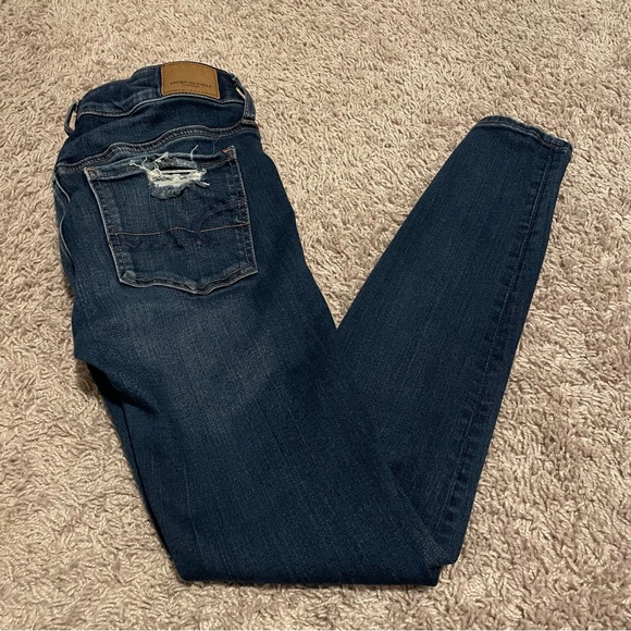 American eagle ripped jeggings blue size 2 inseam 25” - Picture 6 of 6